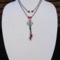 Large Hole Pearl and Leather Necklace Gilligans Boutique Made In USA N219 ~