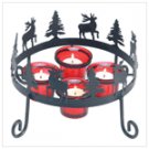 38375 rustic reindeer candle holder