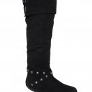 Rampage Womens Black Batari Faux Suede Studded Knee-High Boots Size 8.5 New