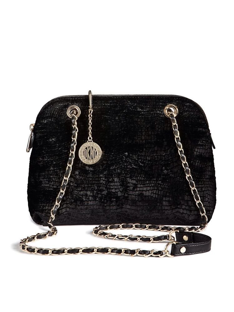 DKNY VELVET ROUND CROSSBODY BAG