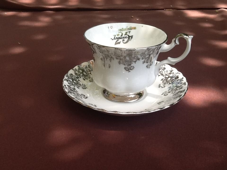 Royal Albert Bone China Vintage 25th Anniversary Tea Cup and Saucer