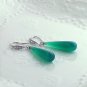 925 Sterling Silver Green Agate Dangle Earrings CZ Bridal Sensitive Ears