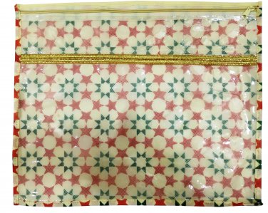 5 Pack / Designer Red Multi Color Plastic Clothes Saree Storage / Cover / Large