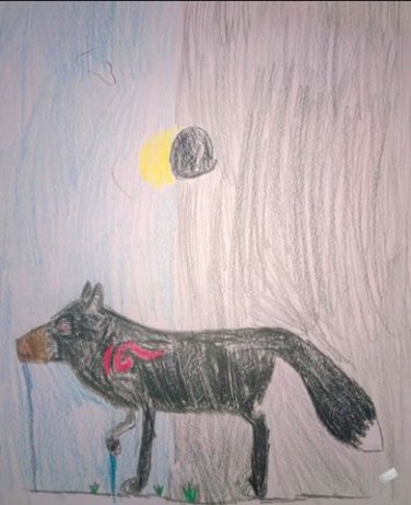 Eclipse Wolf Mounted Print 8x10
