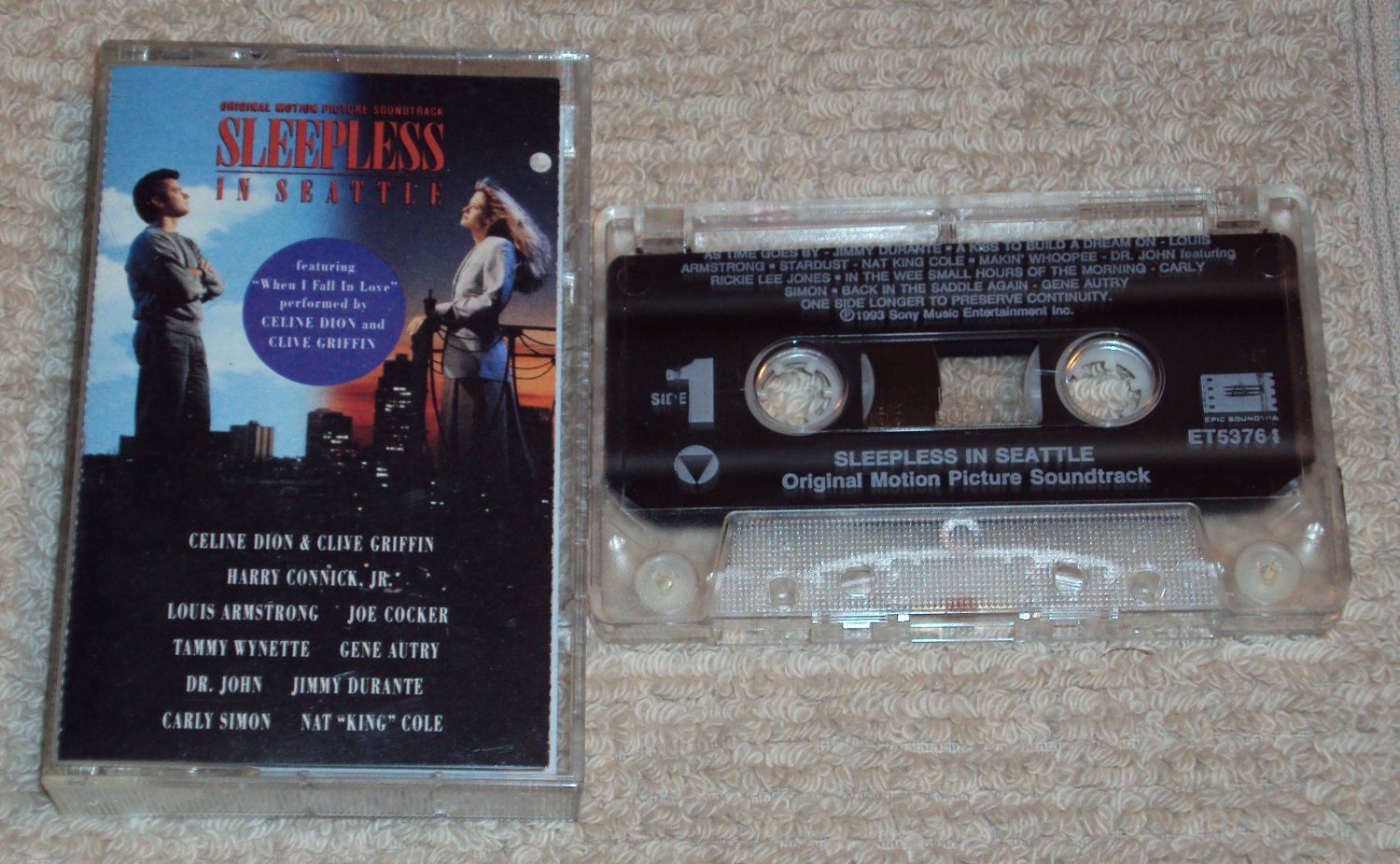 Sleepless In Seattle Original Motion Picture Soundtrack Cassette Celine Dion, Carly Simon