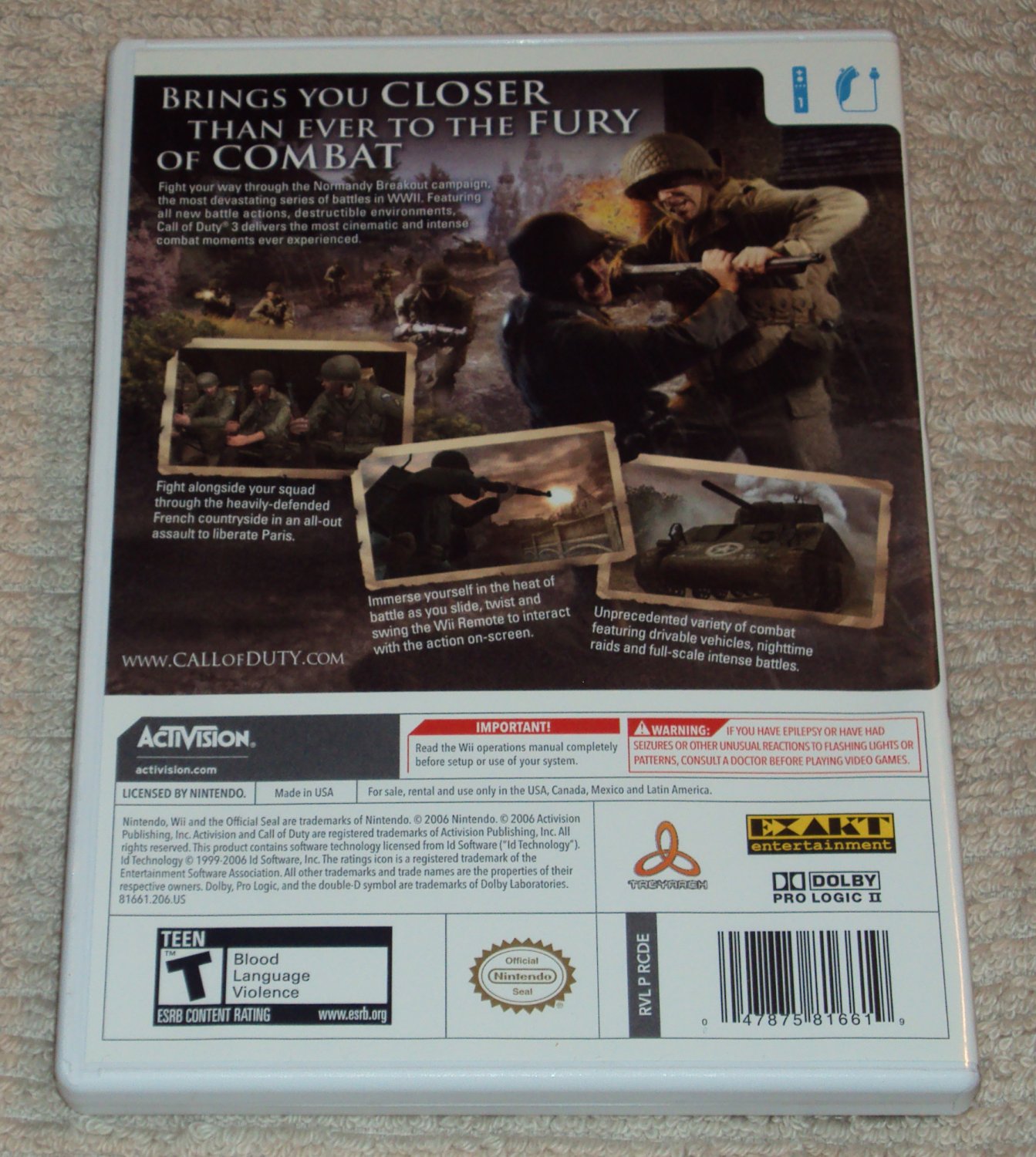 Call Of Duty 3 (Nintendo Wii, 2006)