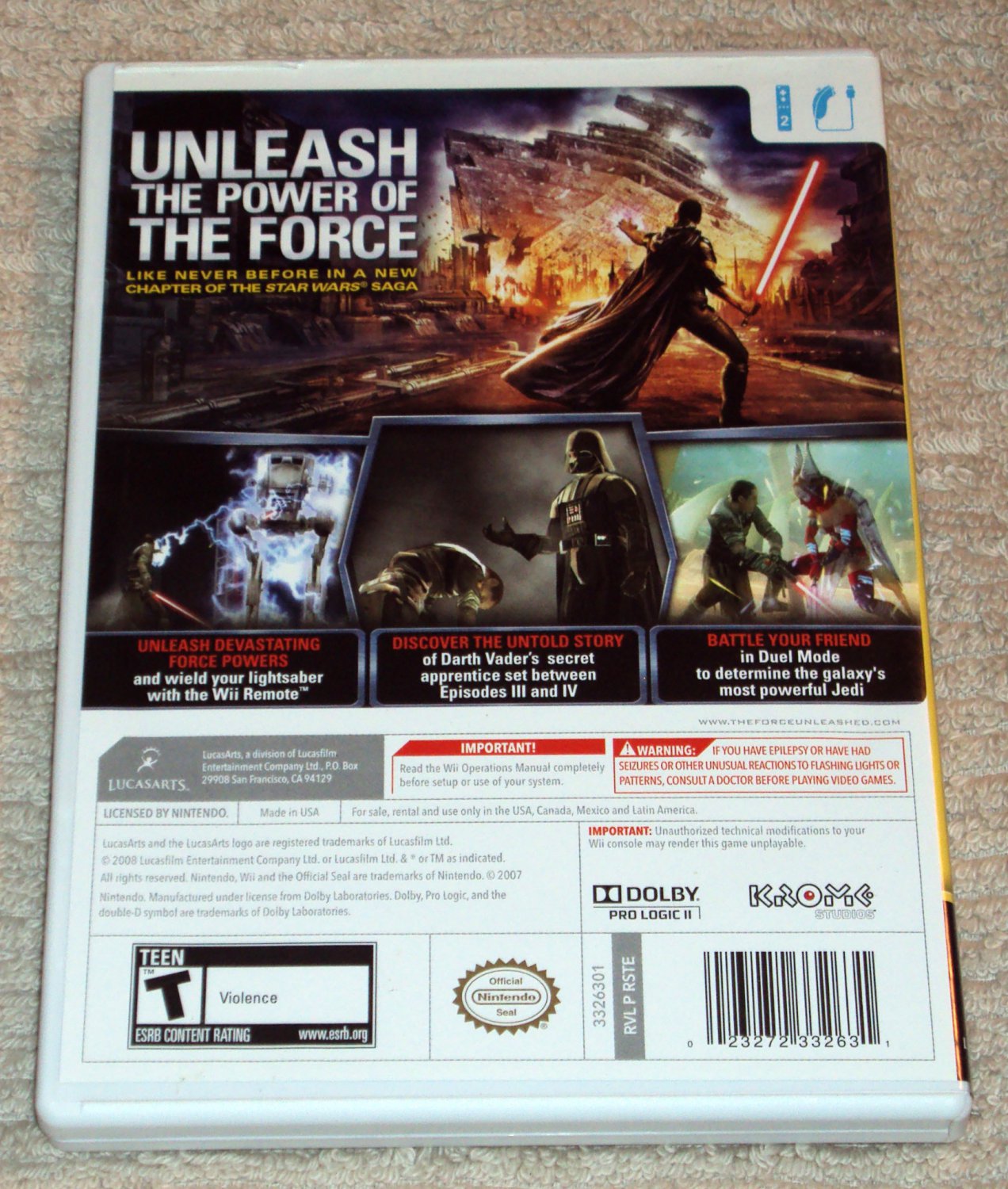 Star Wars The Force Unleashed (Nintendo Wii, 2008)