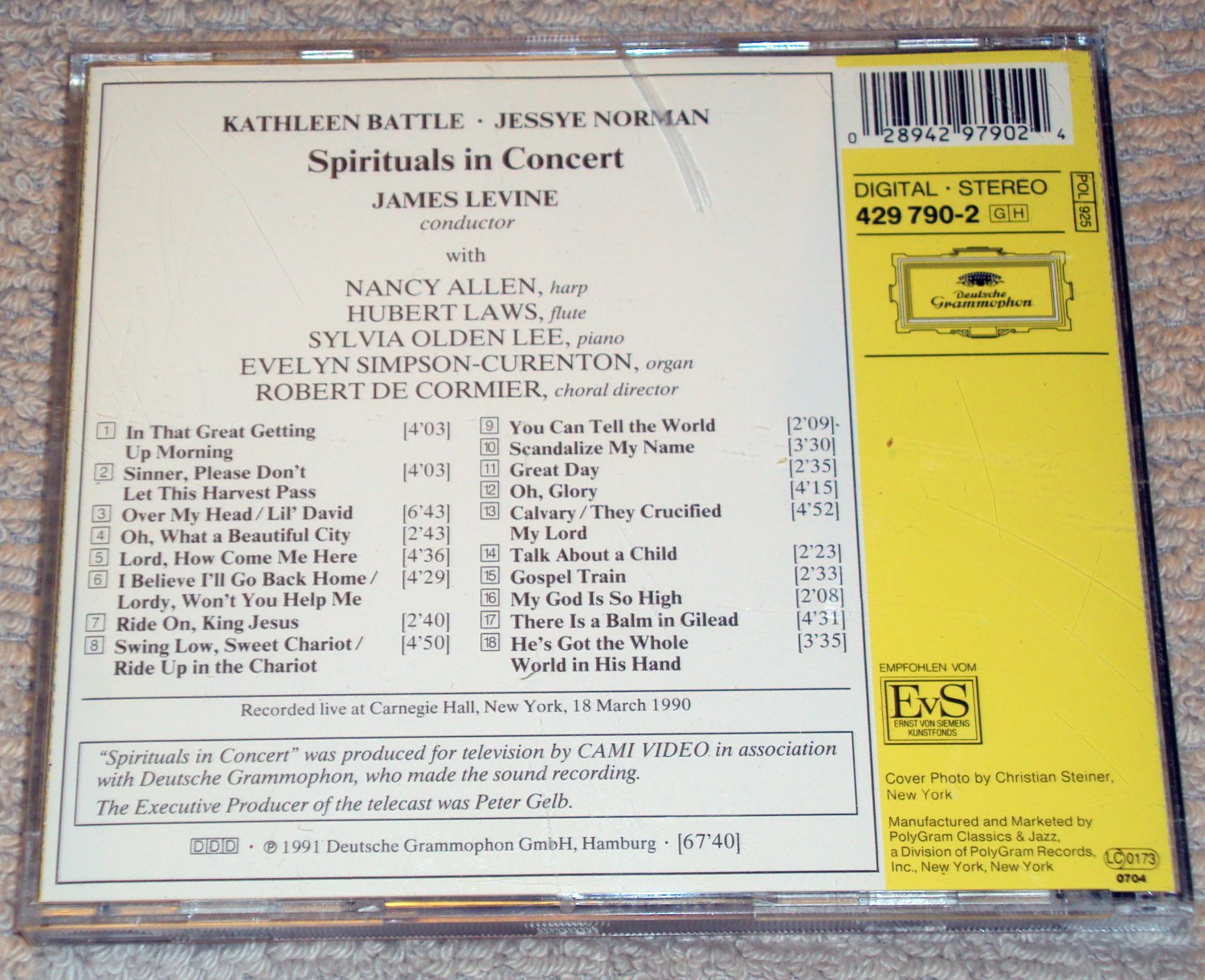 Spirituals In Concert: Kathleen Battle, Jessye Norman, James Levine (CD ...