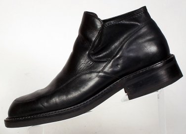 Kenneth Cole Black Leather Ankle Boots  Men's Size 11 made in Italy moc toe