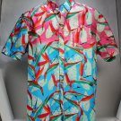 The Nutter Mens Hawaiian Tropical Kona leaf Print Shirt Size L Made in USA