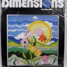 Dimensions Crewel Kit FLORAL SUNRISE  #2016  Stitchery flower VINTAGE 1977