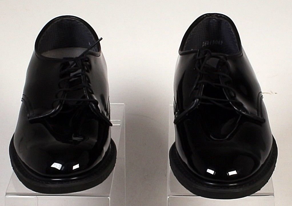 CAPPS Uniform Shoe Colonel 90253 Mens Size 8 1/2 Black Shiny Oxford ...