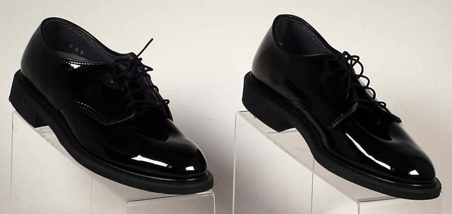 CAPPS Uniform Shoe Colonel 90253 Mens Size 8 1/2 Black Shiny Oxford