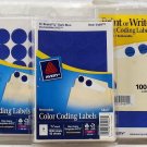 lot of 5 packs Avery 5469 Adhesive Removable Labels, 0.75 Inch Diameter blue