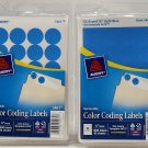 lot of 2 packs Avery 5461 Adhesive Removable Labels, 0.75 Inch Diameter Blue