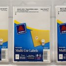 lot of 3 packs Avery 5410 Adhesive Removable Labels, 1 Inch Diameter White