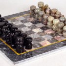 Marble Chess set and board and pieces light used vintage game.