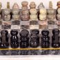 Marble Chess set and board and pieces light used vintage game.