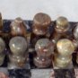 Marble Chess set and board and pieces light used vintage game.