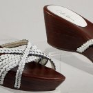 Cole Haan  Air white leather wedge Women's  platform sandal size 8.5AA