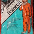 Vintage SEAWAY STORM-PRUF Vinyl Rainsuit Flor Orange retro steampunk 2 piece XL
