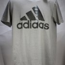 Adidas Heather Gray Performance tee Classic logo Sport Graphic T shirt