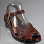Ariat Brown Leather Buckle Ankle Strap Open Toe Wedge Platform Sandal Sz 7.5 B