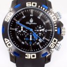 Burgmeister Men's BMT01-622b Analog Display Quartz Black Watch BLUE BLACK BAND