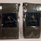 RALPH LAUREN PKG of 2 STND PILLOW SHAMS 'COCO PALM' STRIPE COTTON BLEND