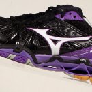 Mizuno Women's Wave Tornado 9 Black  White Purple Ankle-High Tennis Shoe 6.5