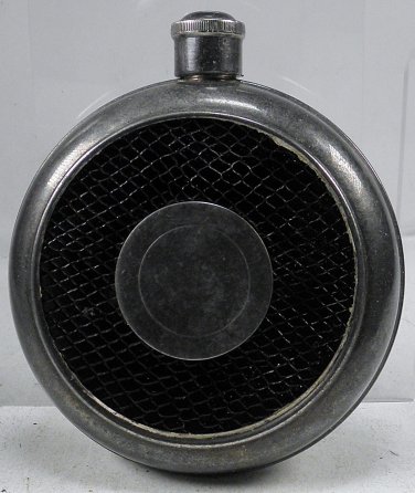Soppil Wolff Silver Plated Flask w Removable Center round retro steam punk