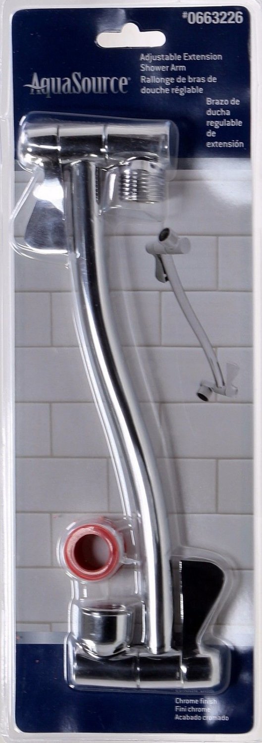 Extension Shower Arm AquaSource Adjustable Chrome Finish 0663226