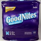 GOODNITES VINTAGE 2002 med  pullups  PACK OF 17  Vintage WHITE DIAPERS