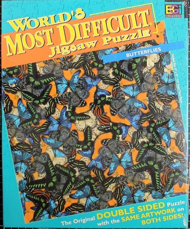 Butterflies Worlds Most Difficult Jigsaw Puzzle Double 2 Sided 529 Pc New Sealed