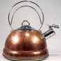 Palm Restaurant 2.8 Quart Copper Stainless Steel Whistling Tea Kettle Pot