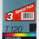 NEW BASF 3 Pack T-120 Extra Quality Factory Sealed Blank VHS Video Tapes