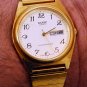 SHARP Men's Wrist Watch Quartz Japan Movement 277042 GOLD TONE FLEX BAND