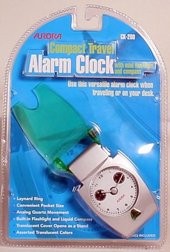 TRAVEL ALARM CLOCK ARORA COMPACT SNOOZE FUNCTION POCKET SZ lite quartz compass