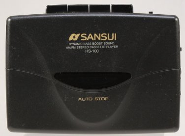 CASSETTE TAPE PLAYER SANSUI AM/FM STEREO PORTABLE HS-100 GREAT SOUND
