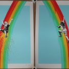Ubik The Climb Screen Print SET Signed Poster LOW NUMBER /115 Rainbow Child Blue