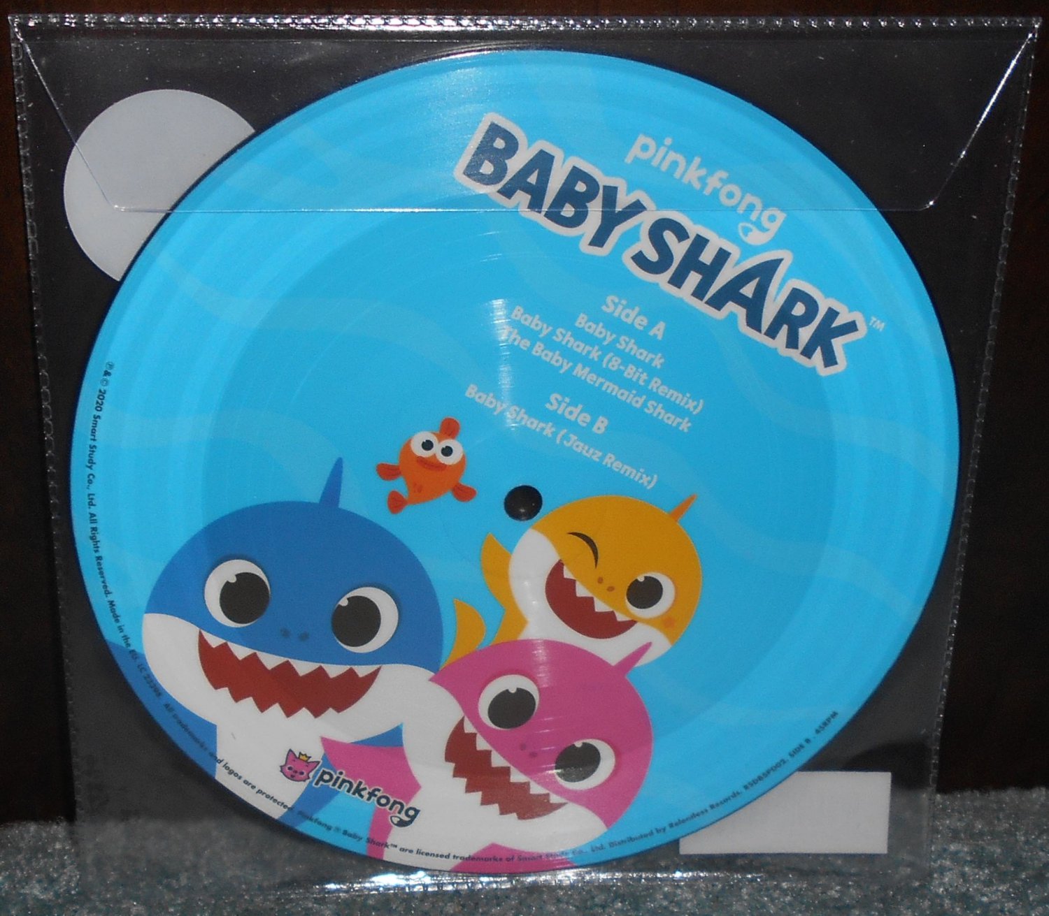 Pinkfong Baby Shark 7" Vinyl Picture Disc Single Record Store Day RSD ...