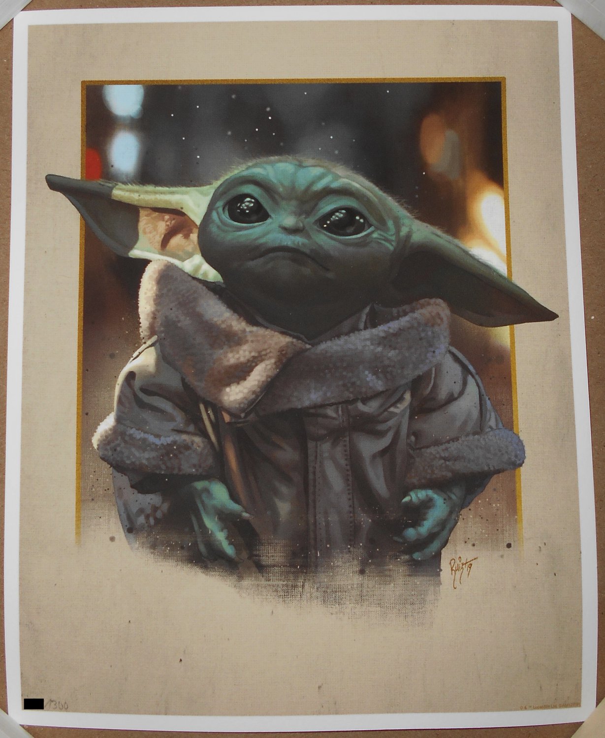 Star Wars Baby Yoda Giclee Print Juan Carlos Ruiz Burgos Little Bounty Poster #d