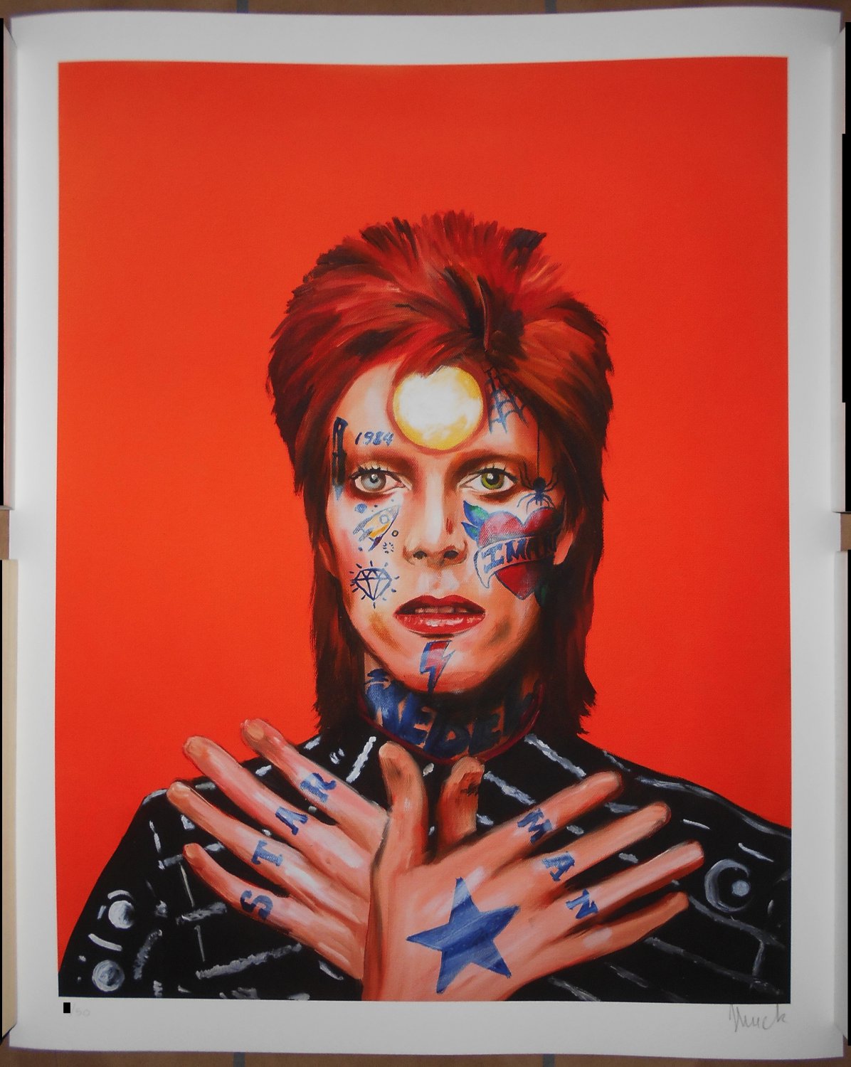 David Bowie Jules Muck Muckrock Giclee Print Poster Signed #/50 Ziggy Stardust