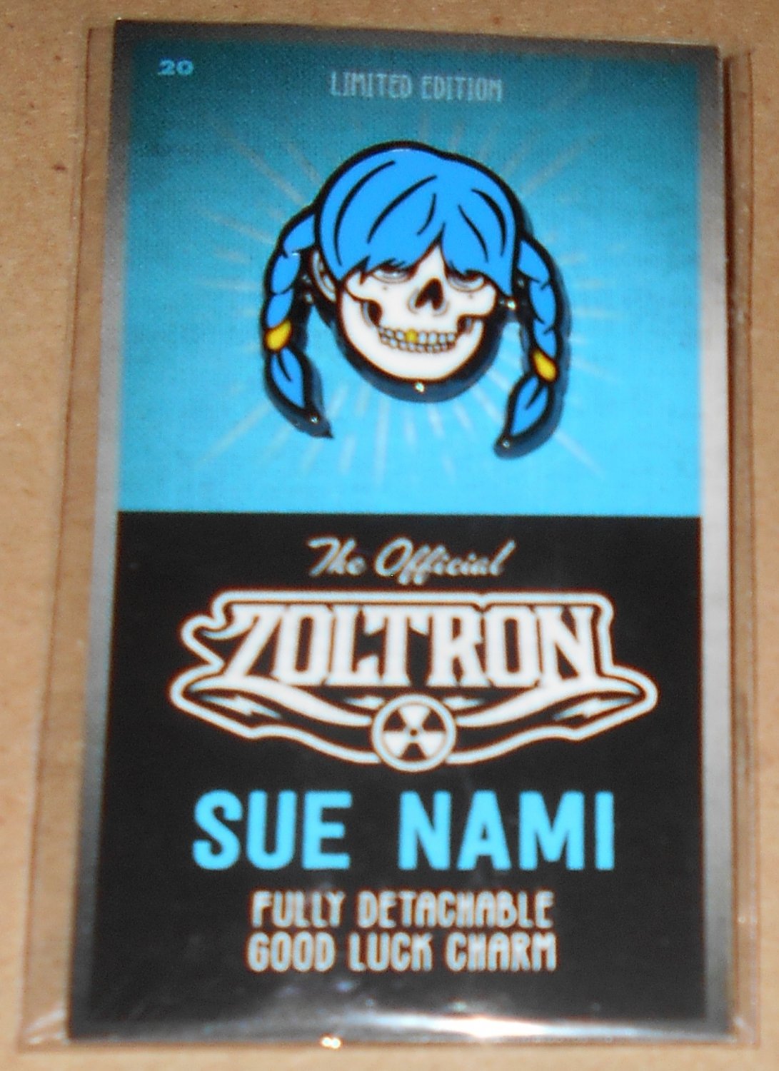 Zoltron Sue Nami Enamel Good Luck Charm Pin Button Limited Edition Art /200 NEW