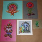 Marq Spusta Mini 5 Print SET Shnoogie Boo Nifty Gnome Frustrated Flower Signed