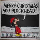 Charles Schulz Peanuts Merry Christmas You Blockhead Lucy Screen Print Mondo NEW