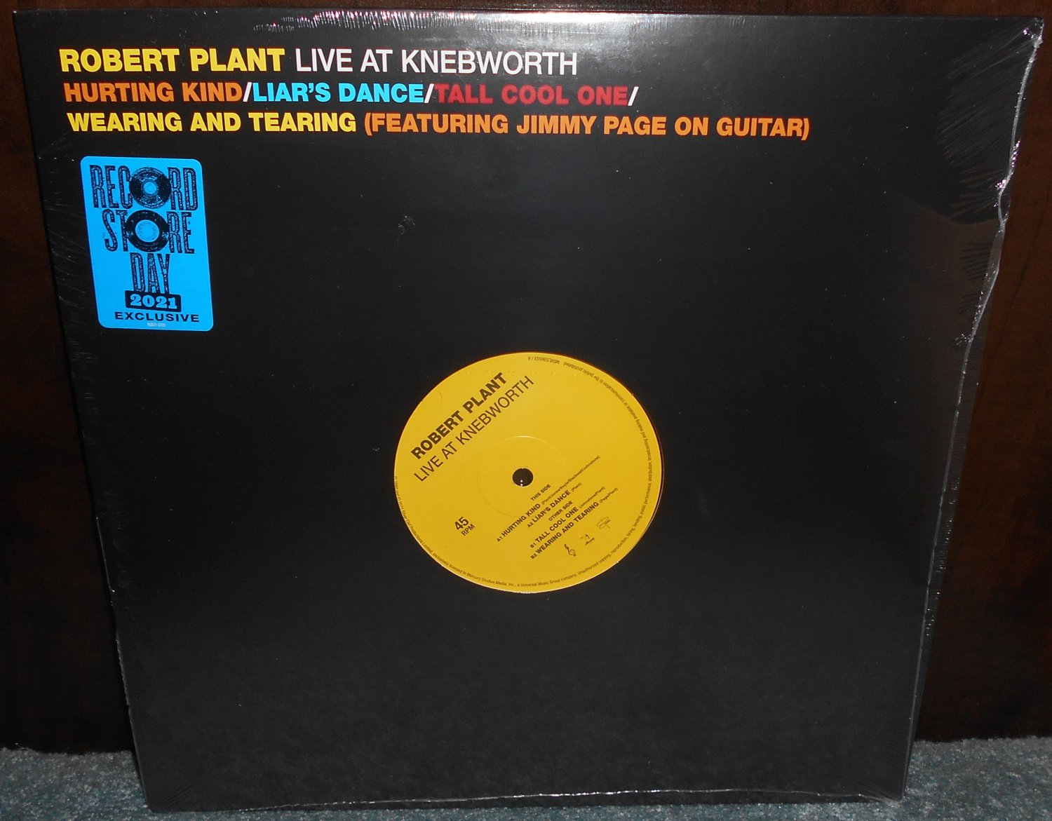 Robert Plant Live At Knebworth Vinyl Jimmy Page Led Zeppelin Record