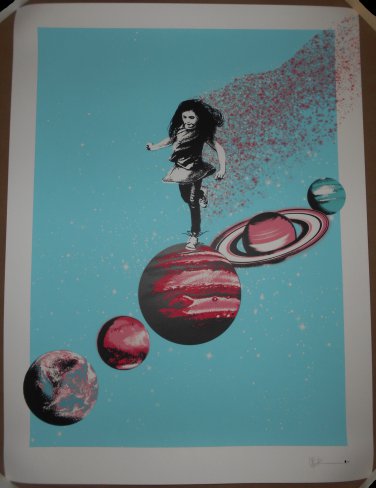 ubik hopscotch screen print signed blue variant 45 poster planets