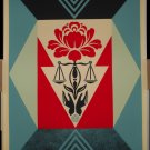 Shepard Fairey Cultivate Justice Red Screen Print Poster Signed Numbered OBEY