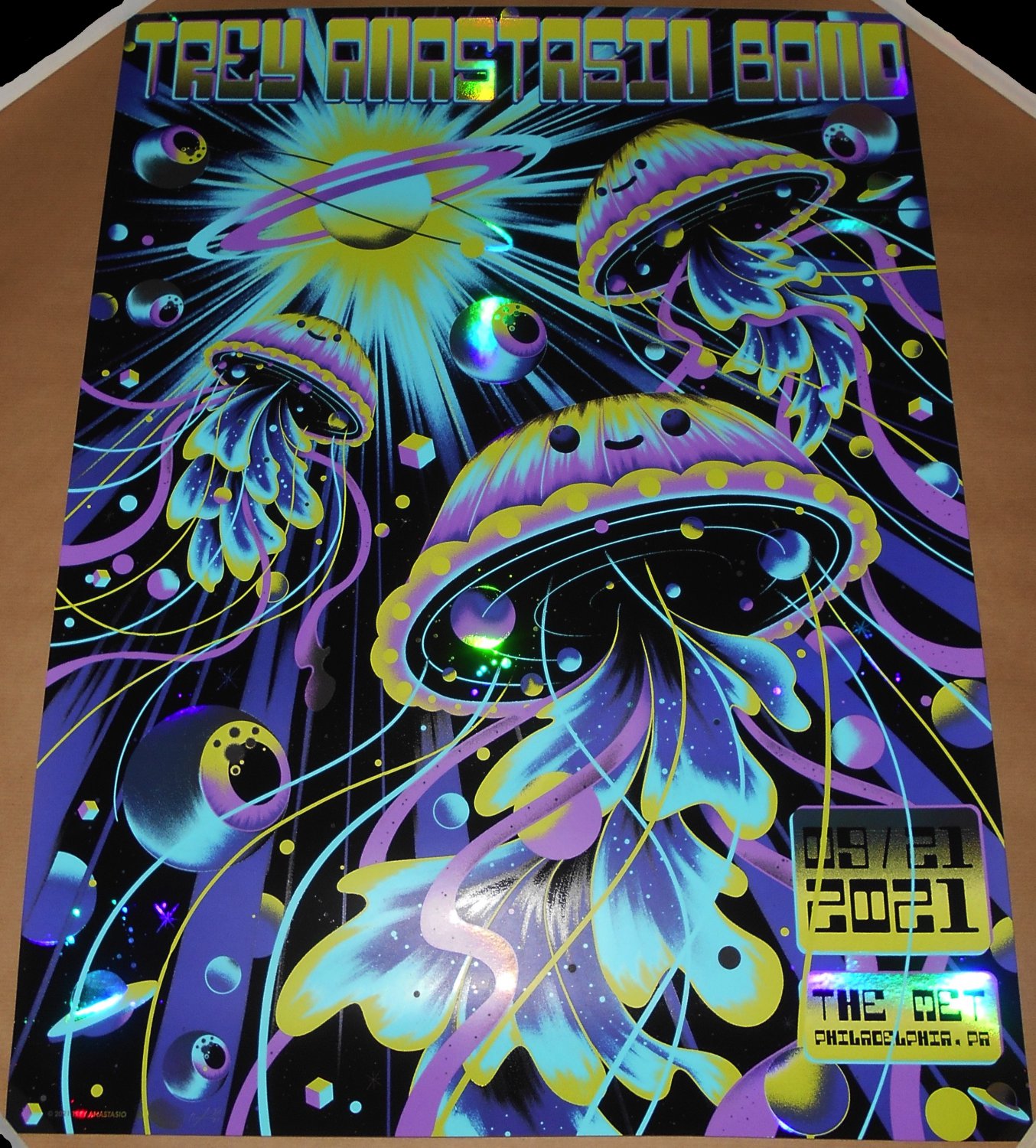 Trey Anastasio Band Phish 2021 Philadelphia Poster FOIL VARIANT Arno Kiss Print
